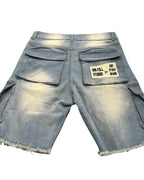American New Retro Letter Embroidery Tooling Denim Shorts Trend Gothic Y2K Harajuku Hip-hop Loose Sports Shorts Street clothes
