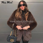 Neo Mint 2025 Winter Hot Brown Belted Faux Fur Coat Women Thick Warm Long Fox Fur Jacket Chic Brand Fashion Girls Furry Overcoat - Matrix Studios