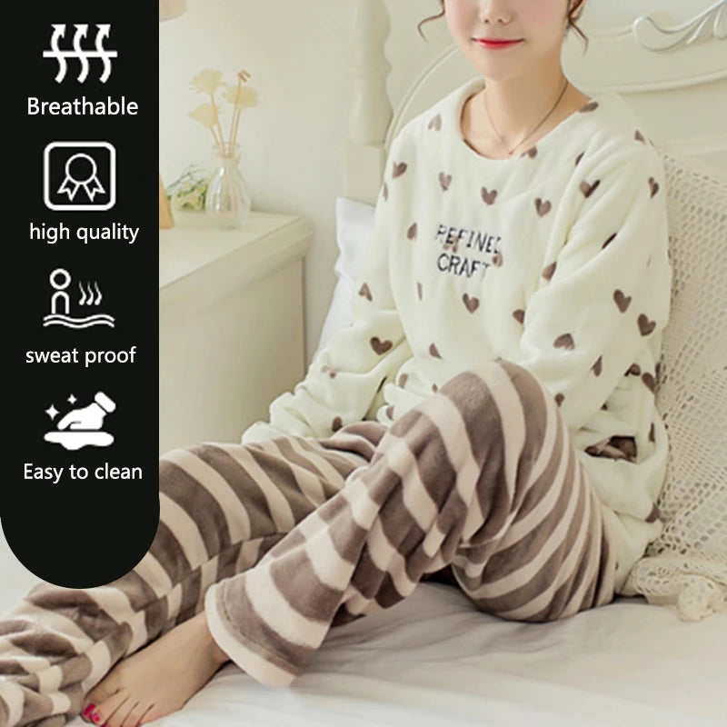 Winter Thickened Warm Coral Velvet Couple Pajamas Robe Women Homewear Hooded Men Long Flannel Solid Colour Easy to Clean Girl - Matrix-studios.com