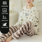 Winter Thickened Warm Coral Velvet Couple Pajamas Robe Women Homewear Hooded Men Long Flannel Solid Colour Easy to Clean Girl - Matrix-studios.com