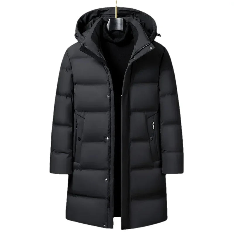 Canada Fashion Winter Jacket for Men Down Coat Parka Men's White Goose Down Jacket Collar Hooded Warm Thick Long Padding M-4XL - Matrix Studios