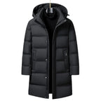 Canada Fashion Winter Jacket for Men Down Coat Parka Men's White Goose Down Jacket Collar Hooded Warm Thick Long Padding M-4XL - Matrix Studios