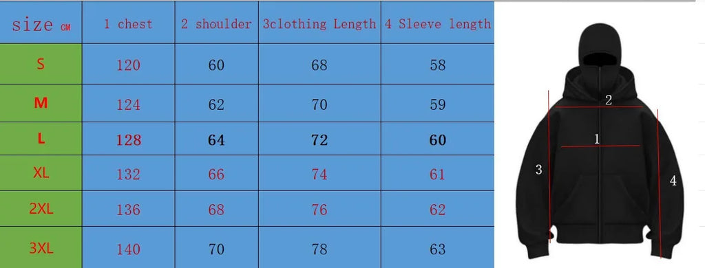 Men and women Y2K Gothic Harajuku winter new item double hooded sweatshirt men's hooded mask zipper sportswear - Matrix Studios