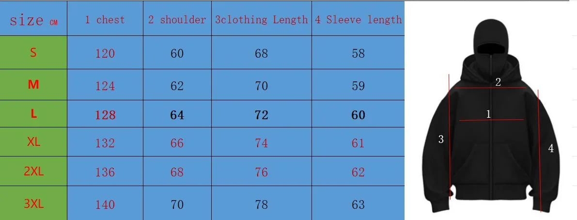 Men and women Y2K Gothic Harajuku winter new item double hooded sweatshirt men's hooded mask zipper sportswear - Matrix Studios