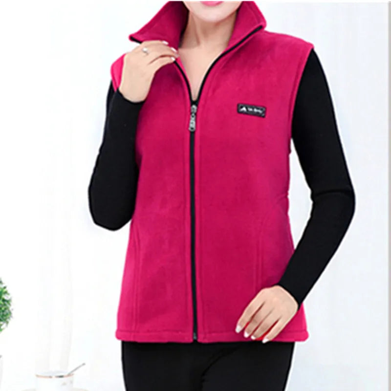 Polar Fleece Coat For Women's Vest Autumn Sleeveless Vests For Women Jacket Fashion Zipper Casual Waistcoat Female - Matrix Studios
