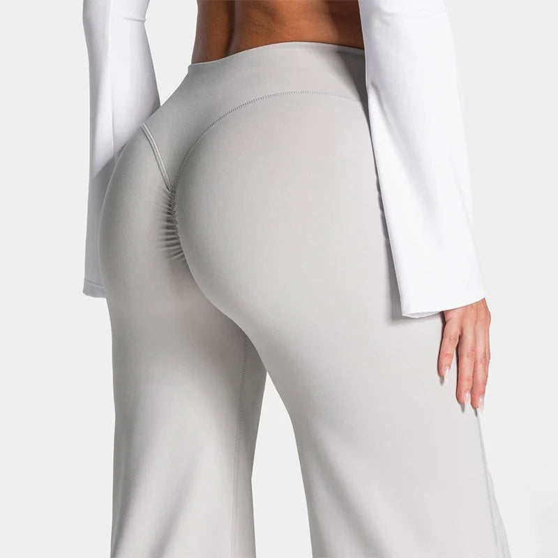 Charming Pro Scrunch Straight Leg Pants Butt Lifting Sculpting Wide Leg Leggings Gym Yoga Jogging Push Up Women Baggy Sweatpants - Matrix-studios.com