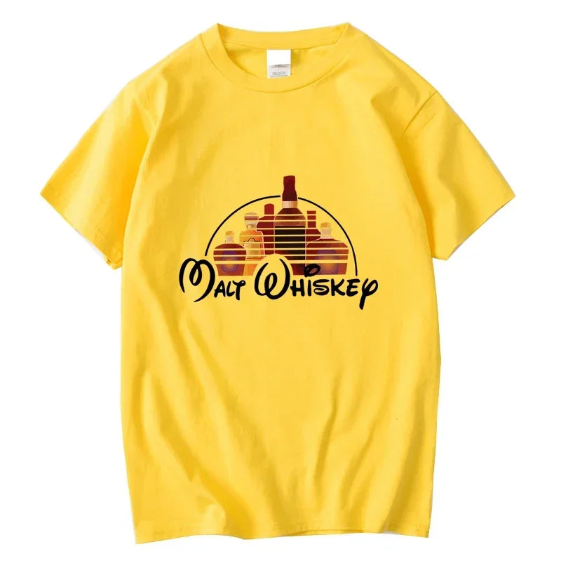 Summer Men T-shirt Cotton Blend Funny Malt Whiskey Print Summer Loose O-neck Cool T Shirt for Men Short Sleeve T-shirt Male Tee - Matrix Studios