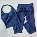1-2pcs Gym Set Women Backless Tank Tops High Waist Scrunch Seamless Shorts High Waist Yoga Leggings Workout Sets Gym Suit - Matrix-studios.com