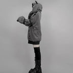 Streetwear Harajuku Hoodies Jackets Women's Clothing Hooded Punk Zipper Coat Japanese Rivet Print Fashion Casual Y2k Sweatshirts - Matrix Studios