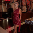 Avrilyaan Colorful Diamond Pattern Sequin Slit Sexy Dress Women 2025 Elegant Party Dress Backless Mini Summer Dress Vestidos - Matrix-studios.com