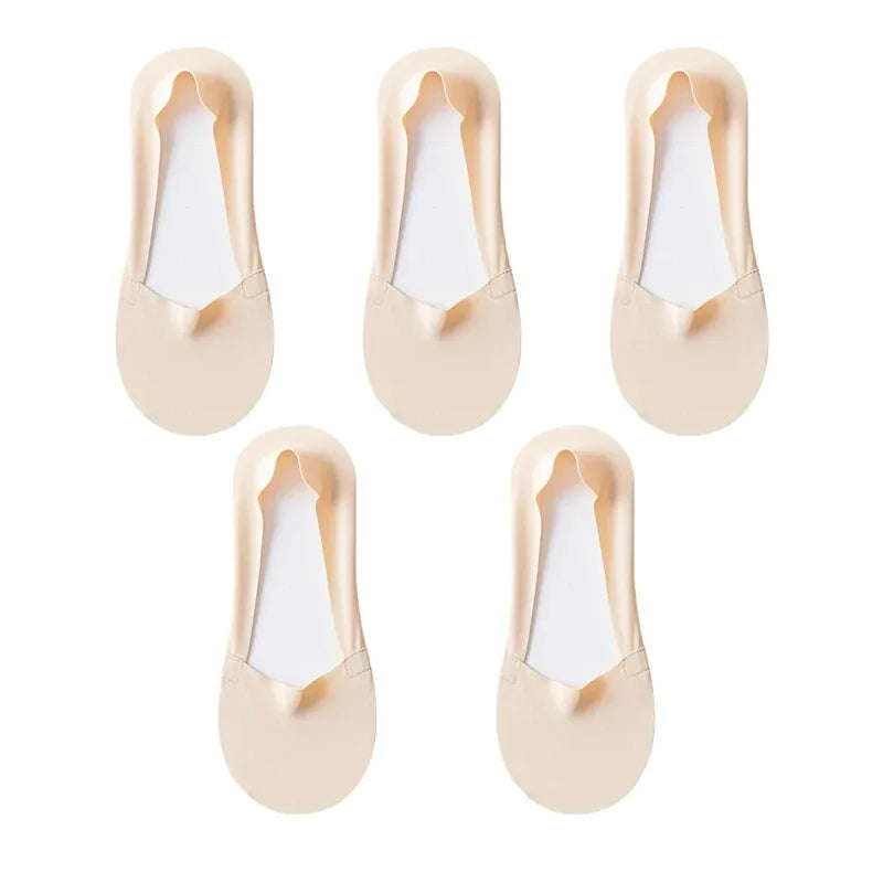 5Pairs Women Socks Breathable Invisible Silicone Non-slip Solid Color Boat Sock Comfortable High Quality No-Show Sox Ultra-thin - Matrix Studios
