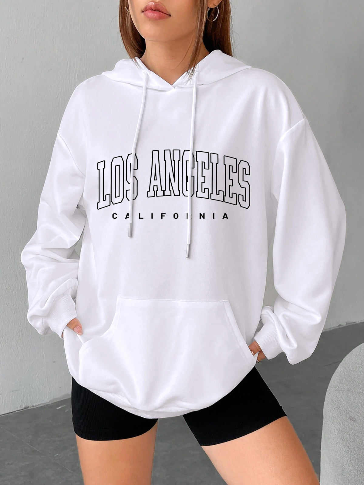 Los Angeles Art Letter Design Women Hoodies American Style Casual Hoody Autumn Hip Hop Female Hoodie Casual Fleece Clothing - Matrix Studios