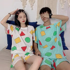 Pijama Sin Chan Man Pajama Sinchan Cotton Summer Short Sets Japanese Pajamas for Couples Man and Woman Sleepwear 2021 - Matrix-studios.com