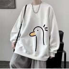 【M-8XL Sweatshirts】Men Oversized Sweatshirt Fashion Loose Yellow Duck Print Long Sleeve Couple Clothes - Matrix Studios