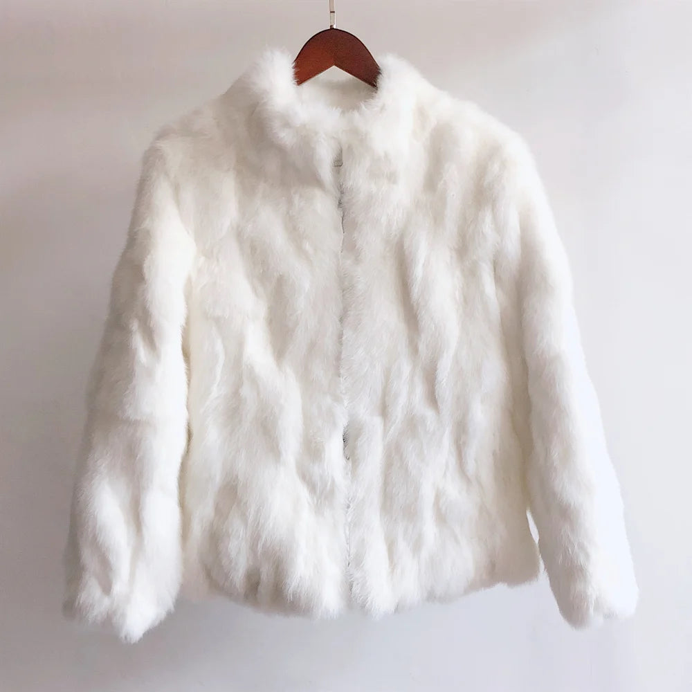 Fancy Rani Natural Rabbit Fur Coat Women Winter Jacket Real Leather And Fur Women's Clothing Female Outerwears With 2024 - Matrix Studios