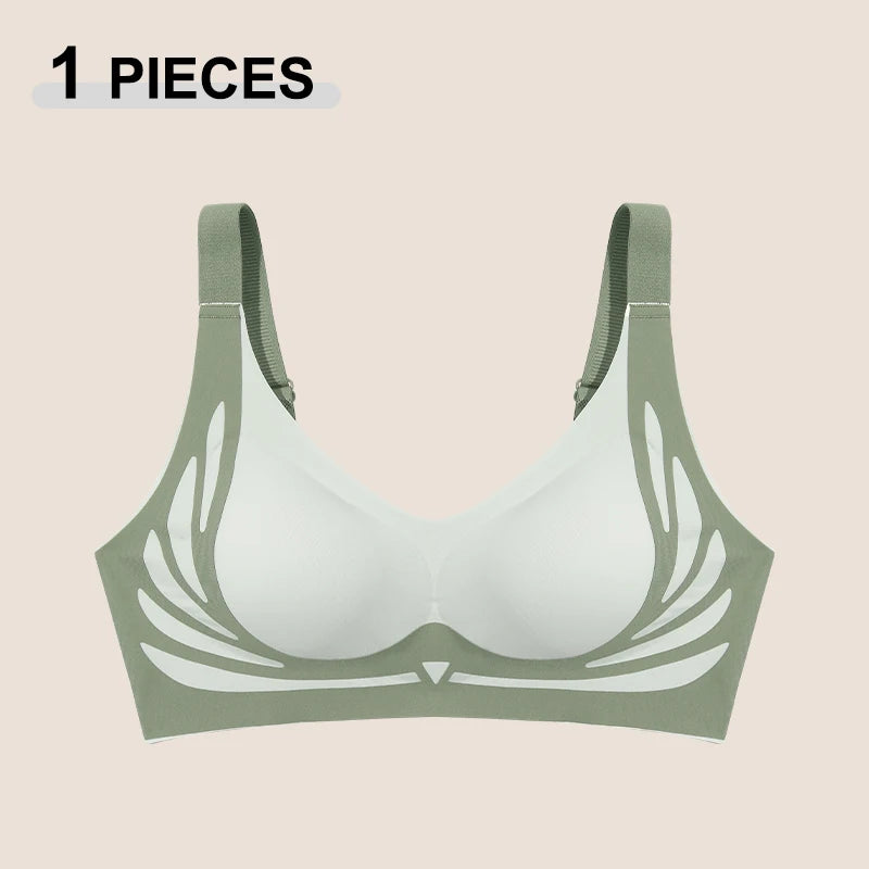 1/2Pcs/Set Women Push Up Bras Seamless Comfortable Angel Wings Bras Set Trendy Soft Breathable Underwear Female No Wire Lingerie - Matrix Studios