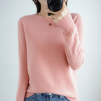 Autumn And Winter Thin Sweater Women's Round Neck Pullover Casual Knitted Top Women's Short Underlay Fashion 18 Colors - Matrix Studios