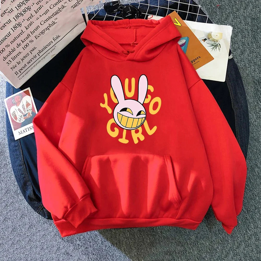 YOU GO GIRL Digital Circus Jax Hoodie Fashion Women Harajuku Funny Cute Rabbit Hoodie Unisex Cartoon Vintage Pullover Sweatshirt - Matrix Studios