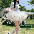 Multi-layer Ruffled Petticoats for Women Fluffy Bubble Skirt Crinoline Underskirt No Hoop Boneless Lolita Puffy Skirt Mini Skirt - Matrix-studios.com