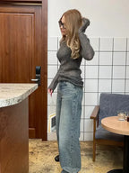 2026 New Fashion Solid Round Neck Thin Knitted Sweater Elegant Long Sleeve Bodycon Pullover Autumn Lady Commuting Street Outwear - Matrix Studios