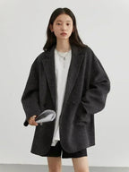CHIC VEN Women's Woolen Coats Loose Casual Double Breasted Retro Double-sided Jacket Office Lady Outerwear Autumn Winter 2026 - Matrix-studios.com