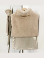 Mumaroho 2026 Winter Spring Women Faux Fur Sable Vest Crop Top Solid  Turtleneck Eco Mink Faux Fur Tank Tops Pullover Jacket - Matrix Studios