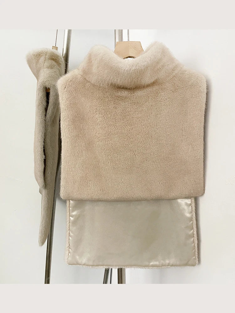 Mumaroho 2026 Winter Spring Women Faux Fur Sable Vest Crop Top Solid  Turtleneck Eco Mink Faux Fur Tank Tops Pullover Jacket - Matrix Studios