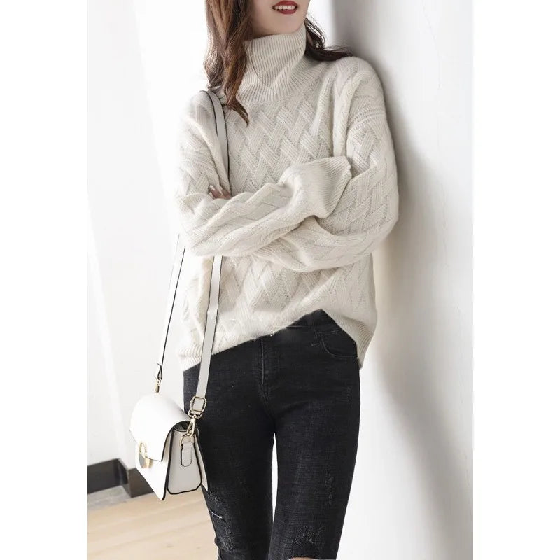 2024 New Women Loose Sweater Winter Casual Chic Cashmere Oversize Thick Sweater Pullovers Pullover Female Long Sleeve S-3XL - Matrix Studios