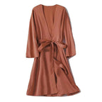 Satin Robe Female Intimate Lingerie Sleepwear Silky Bridal Wedding Gift Casual Kimono Bathrobe Gown Nightgown Sexy Nightwear - Matrix-studios.com