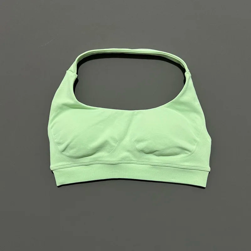 Sports Bra Women Seamless Yoga Halter Bra Top High Support Open Back Bra Fitness Push-up Activewear Workout Gym Underwear - Matrix-studios.com