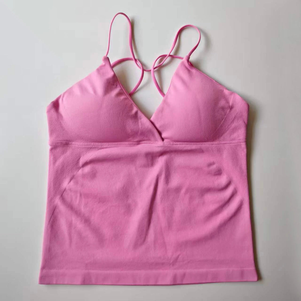 NCLAGEN Vision Twist Front Longline Top Women's Seamless Thin Straps Yoga Gym Workout Vest Running Tank Tops Fitness Clothing - Matrix-studios.com