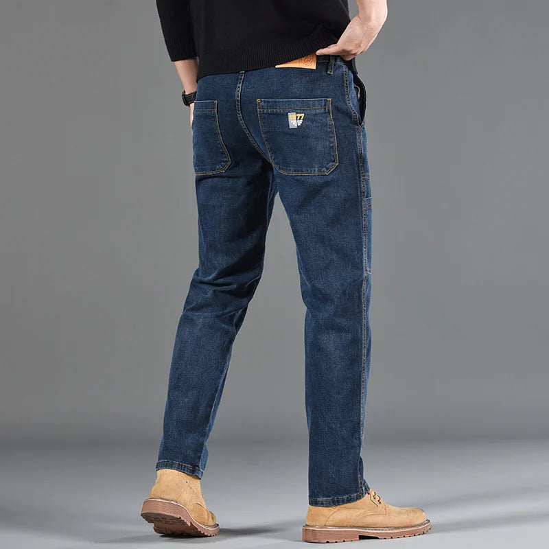 Fashion Print Six-Pocket Jeans Small Straight Cut Style Men's Casual Comfortable Fit Clothing - Matrix Studios