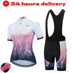 RXKECF Pro 2023 Woman Short Sleeve Cycling Jersey Set Sports Outfit Bike Clothing Kit Mtb Maillot Cyclist Bicycle Clothes - Matrix-studios.com