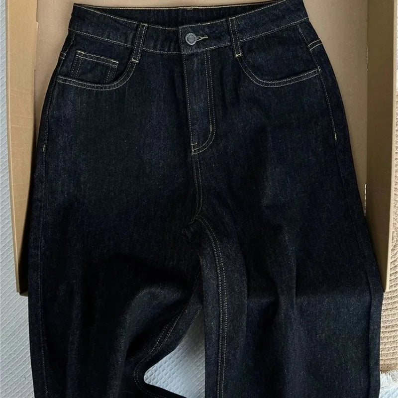 Streetwear Women Jeans New Bottoms 2025 Pantalon Femme High Waist Vintage Straight Y2k Wide Leg Pants Casual Chic Denim Trousers - Matrix-studios.com