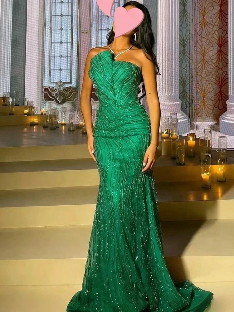 Customized High Quality Evening Dresses Elegant Vintage Sweet Sexy Pink Mermaid Beads Lace Formal Occasion Long Dress Sparkle - Matrix-studios.com