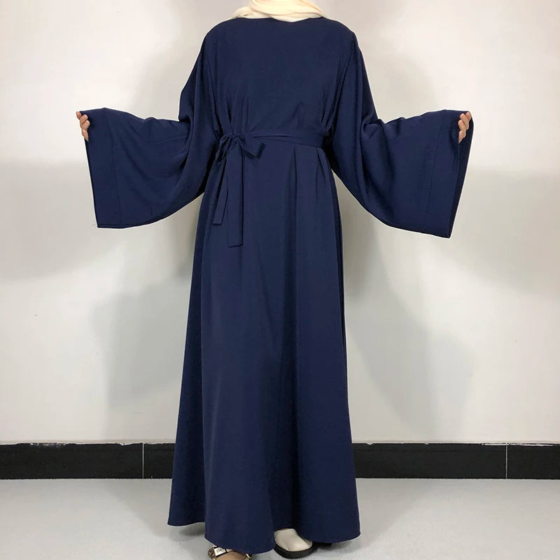 15 Colors Basic Plain Nida Abaya With Free Belt High Quality Muslim Women Modest Simple Dress EID Ramadan Islamic Clothing - Matrix-studios.com