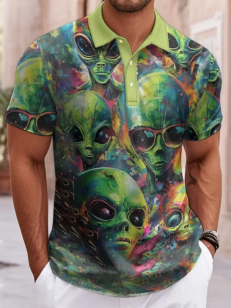 Cat Animal 3D Printed Men Women Polo Shirt 2025 New Fashion Button Lapel Short Sleeve Tops Man T Shirts Graphic Polo Clothing - Matrix-studios.com