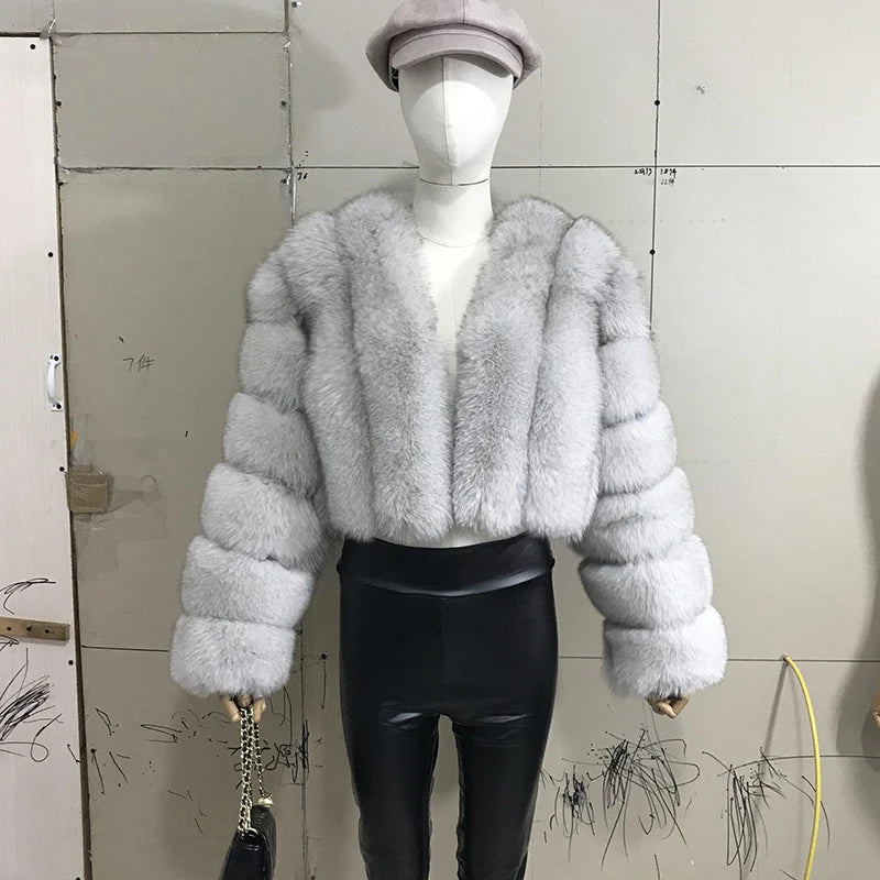 High Quality Fur Coat Women 100% Real Fox Fur Jacket Women's Fall/Winter Luxury Short Natural Fox Fur Coat Leather Jacket - Matrix Studios