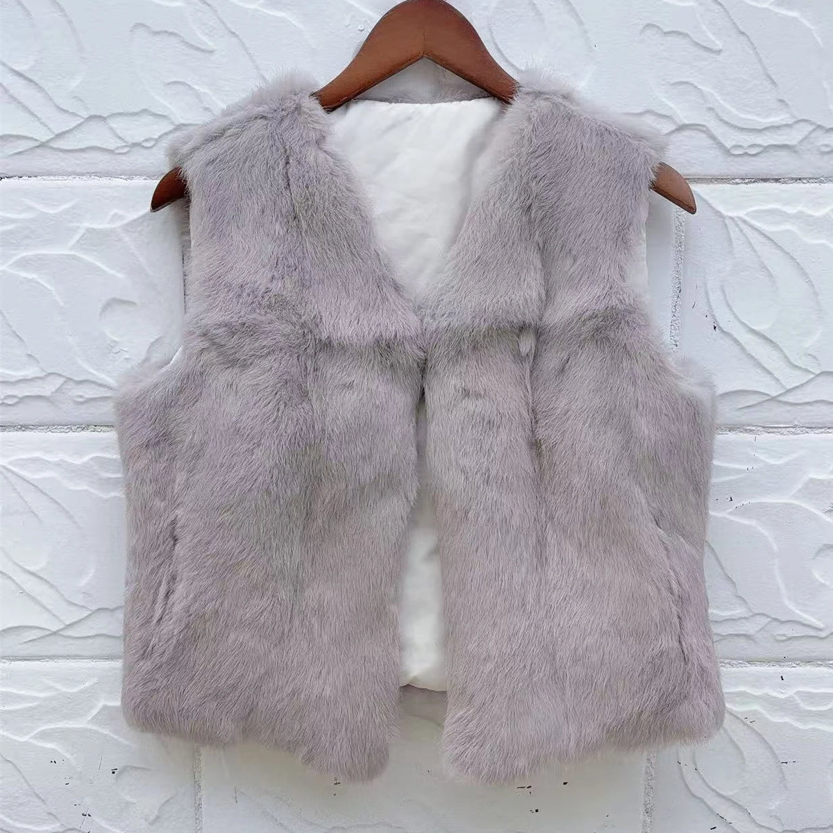 Fancy Rani Real Rabbit Fur Vest Short Natural Jacket For Women Fashion Leather Autumn Winter Spring Outwear High Quality - Matrix Studios
