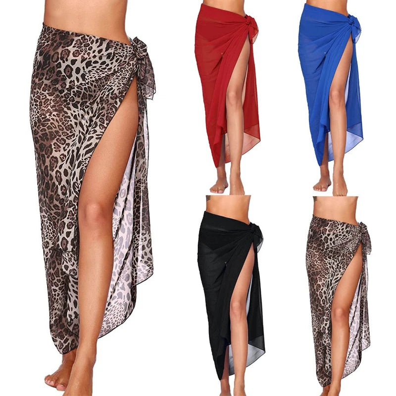 Summer Sexy Beach Skirts Women Beach Wear Chiffon Beach Wrap Skirt Towel Long Sarong Cover Up Sexy Bikini Scarf - Matrix Studios