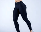 Logo Seamless Women's Solid Waist Yoga Pants Three-Section Waist Sexy Hip-Lifting Tight Sports Fitness Exercise Pants - Matrix-studios.com