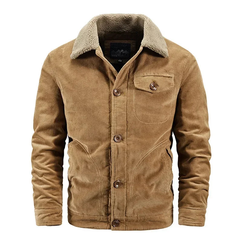 Men Corduroy Winter Coats Slim Down Jackets Warm Parkas Casual Jaquetas New Fashion Male Thicker Outwear Winer Jackets Size 6XL - Matrix Studios