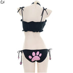 Japanese Anime Cat Cosplay Uniform Bra Panties Set Women Intimates Kawaii Lolita Hollow Out Sexy Lingerie Underwear Set - Matrix-studios.com