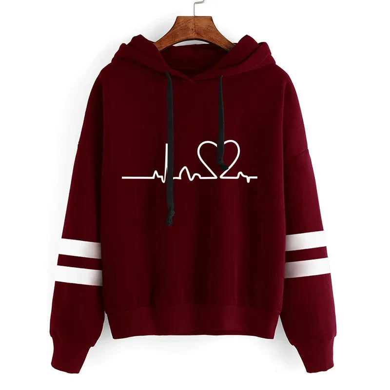 Womens Tracksuit Casual Stripe Versatile Sweatshirt Black Sweatpants Loose Print High Quality Outfits Single Piece Hoodies Pants - Matrix-studios.com