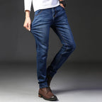 2025 New Business Men's Jeans Casual Comfortable Straight Stretch Fashion male Classic Premium Blue Black Denim trousers - Matrix Studios