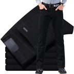 Men's New Korean Version Is Soft And Comfortable Stretch Regular Fit Jeans Fashion Casual Cotton Business Black  Denim Pants - Matrix Studios