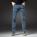 Winter Fleecy Thickened Warm Jeans Vintage Brand Classic Retro Youth Fashion Men Fit Straight Leg Casual Stretch Denim Pants - Matrix Studios