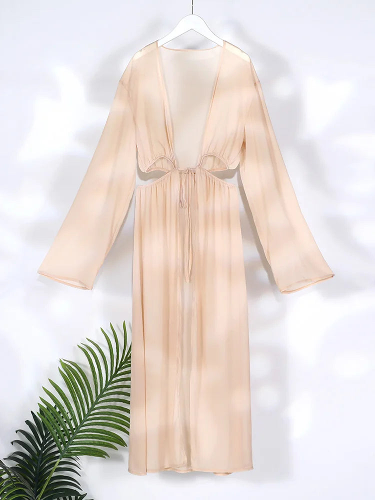 Bikini Cover-ups Summer Swimwear White Tunic Shirt Beach Dress Women Swimsuit Beach Cover Up Beachwear - Matrix Studios