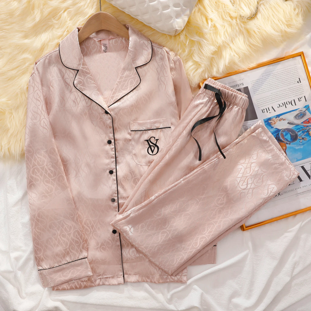 Victoria's Secret Soft Breathable Button Down Pyjama Suit Womens Silk Satin Pajamas Set Short Sleeve Shorts Sleepwear Loungewear - Matrix-studios.com