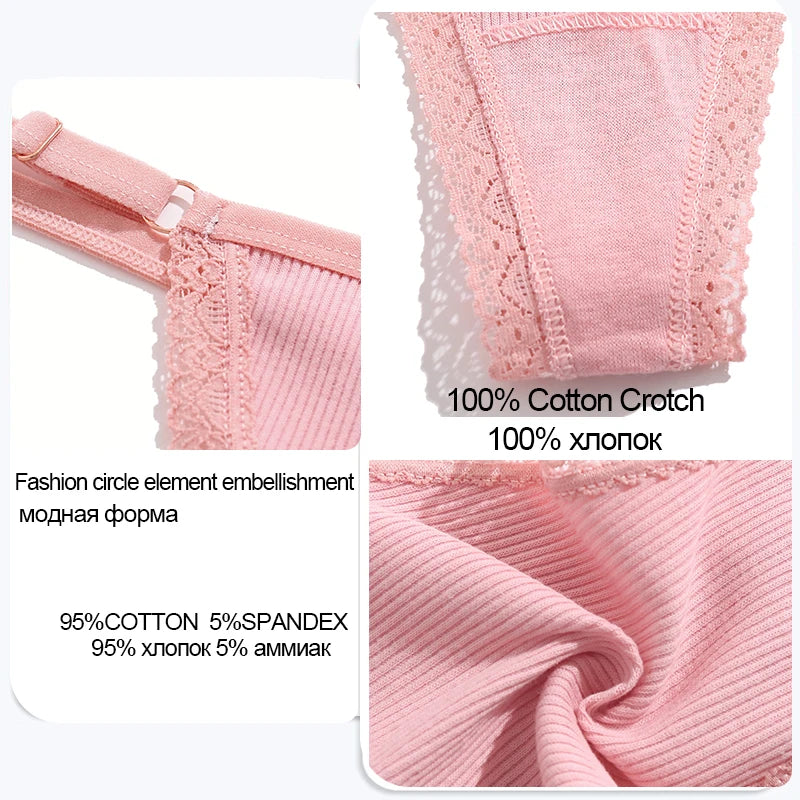FINETOO 5PCS/Set Sexy G-string Panties Cotton Women's Underwear  Adjustable Waist Girl Female Pantys Bikini Lady Thongs Lingerie - Matrix Studios